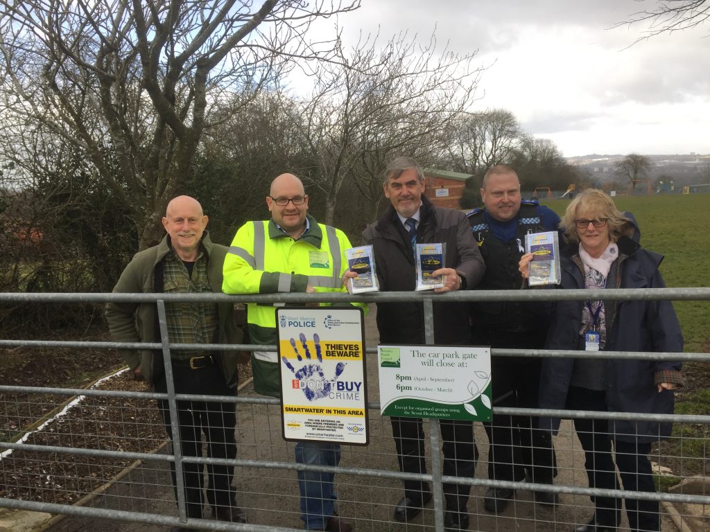 Romsley Parish Councillors John Shaw and Richard Arrowsmith are joined by Mick Simpson, PC SO Stuart Taylor and District Councillor Margaret Sherrey